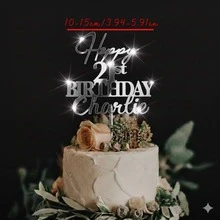 Phụ kiện trang trí bánh sinh nhật cá nhân hóa có tên, phụ kiện trang trí bánh sinh nhật, phụ kiện trang trí bánh màu vàng, chúc mừng sinh nhật lần thứ 30, 40, 50, chất liệu acrylic tráng gương. - Thẻ bánh sinh nhật đầu tiên (chữ F) - Xem 7