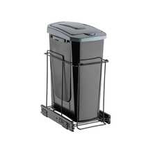 Double Slim Sliding Trash Can With 15L Basket, Black 0717 - Xem 4