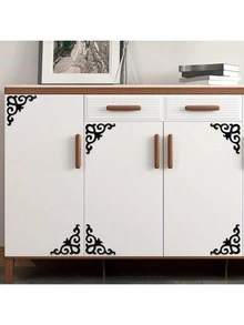 4-Piece Corner Mirror Sticker, Self-Adhesive Acrylic Wall Decals For Home Bathrooms, Door Decorations, And Cabinet Frame Stickers - 1mm - View 4