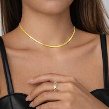 1pc 925 Sterling Silver Fishbone Chain Necklace, Minimalist Snake Bone Style Delicate Necklace For Women - Chain - View 9