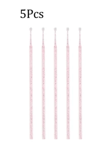 500/200/100支装一次性微型刷，适用于睫毛嫁接、睫毛胶清洁、睫毛刷、眉刷、眼影刷、唇彩和迷你棉签（水晶粉） - 粉色 - 查看 9
