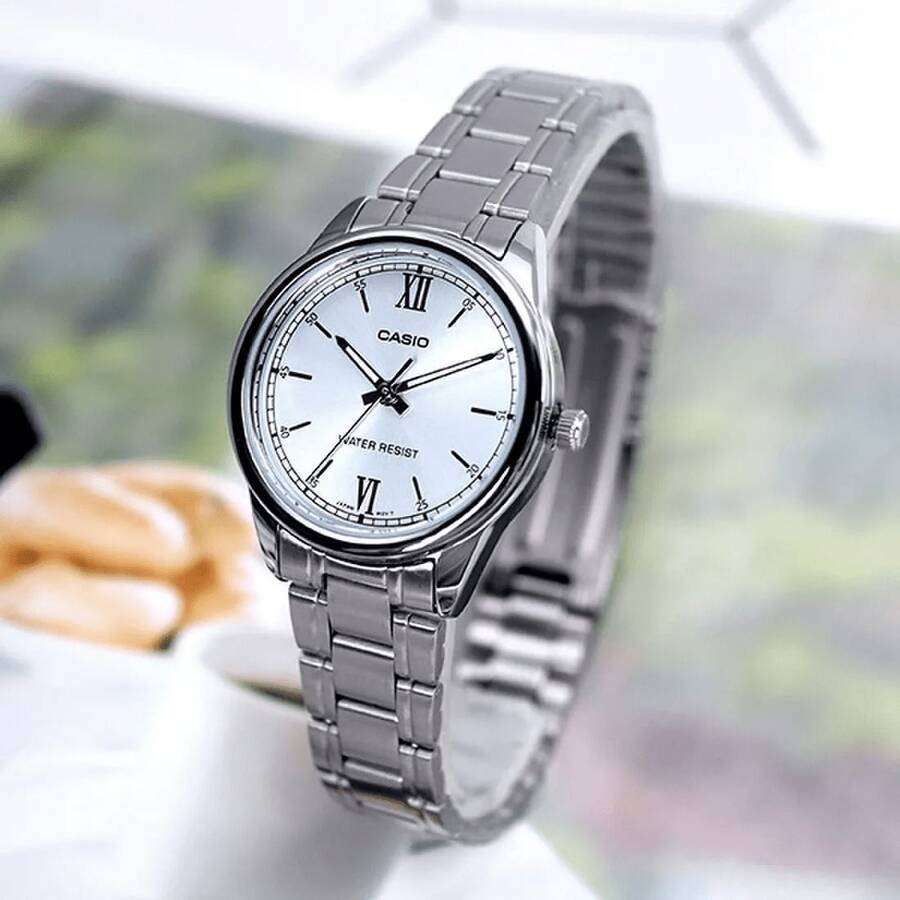 Casio Minimalist Roman Numeral Ladies Quartz Watch 30M Waterproof Stainless Steel Band Wristwatch - one-size - View 1