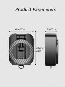 通用磁吸式手机支架，适用于汽车，双面可折叠桌面支架，迷你仪表盘支架带钥匙扣，碳纤维纹理，方便携带 - A - 查看 6
