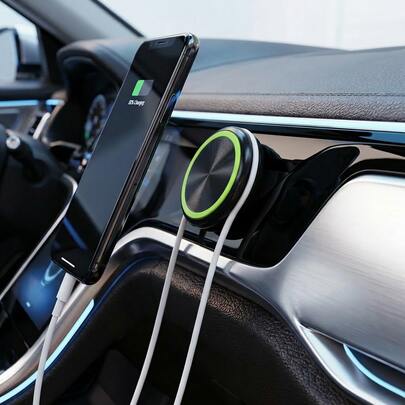 Soporte magnético para teléfono de coche de alta tecnología, con fuerte absorción magnética que no se caerá, rotación flexible de 360° que no obstruirá la visión, sin dejar residuos, estable en caminos con baches, adecuado para navegación, ver videos, esencial para conducir