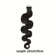 Human Hair Extensions Tape In Extensions , Body Wave Glue In Hair Extensions Real Human Hair 18Inch 20PCS/Pack Remy Hair For - Natural Black - View 2