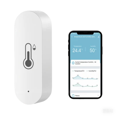 جهاز قياس درجة الحرارة والرطوبة اللاسلكي عبر الواي فاي، جهاز استشعار درجة الحرارة والرطوبة اللاسلكي للاستخدام المنزلي والبيوت الزجاجية، متوافق مع أليكسا
