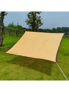 1 Multifunctional Outdoor Beige Sunshade Net, Thickened Sunshade Net, Courtyard Sunshade Net, With Edge Wrapping And Punching - Multicolor - View 2