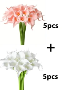 13.4" Artificial White Silk Calla Lily Flowers, Suitable For Mother's Day, Easter, Home, Kitchen, And Weddings - White - View 14