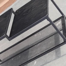 Industrial 2-Tier Coffee Table For Living Room - Rustic Design With Sturdy Metal Frame - Wire Mesh Shelf - Rectangular, Easy To Assemble, Ideal For Small Spaces And Vintage Decor - Black - View 4