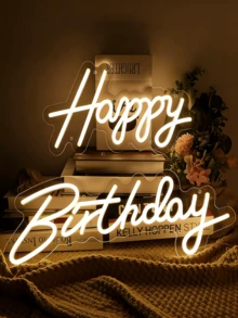 Happy Birthday LED Neon Sign, Holiday Wall Decor, Home Party Dorm Wall Decor, USB Powered, Birthday Party Theme Neon Light, Dimmable, With Switch, Suitable For Party, Club, Hotel, Showcase, Shop, Bar, Bedroom, Home Decor, Girlfriend Valentine's Day Gift, Wedding Decoration, Birthday Party Store - Multicolor - View 1