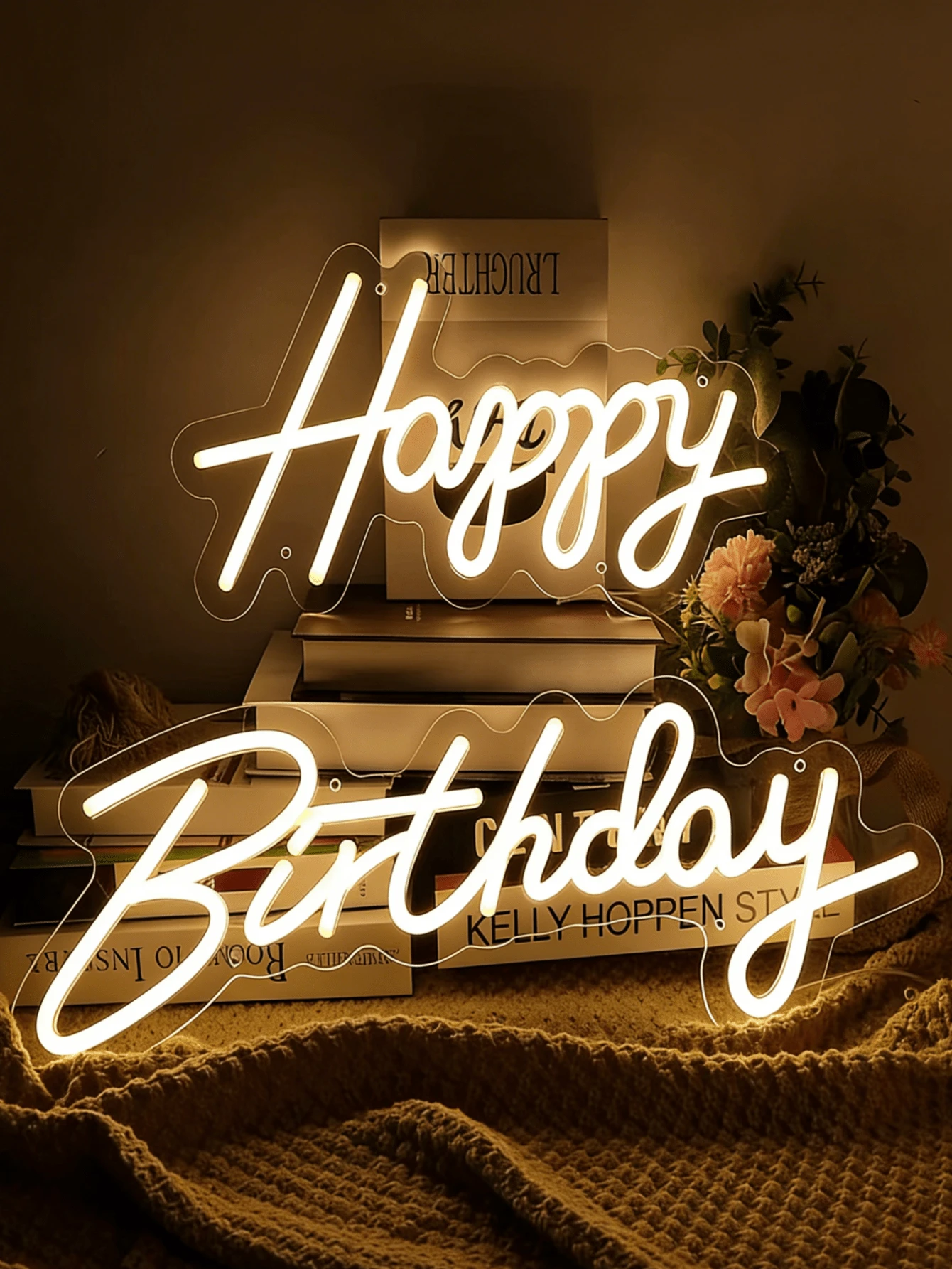 Happy Birthday LED Neon Sign, Holiday Wall Decor, Home Party Dorm Wall Decor, USB Powered, Birthday Party Theme Neon Light, Dimmable, With Switch, Suitable For Party, Club, Hotel, Showcase, Shop, Bar, Bedroom, Home Decor, Girlfriend Valentine's Day Gift, Wedding Decoration, Birthday Party Store - Multicolor - View 1