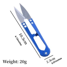 2Pcs Durable U-Shaped Thread Snips, Sharp Carbon Steel Sewing Scissors With Plastic Grip, Precision Nipper For Embroidery & Crafts, Office Essential - Portable - View 5