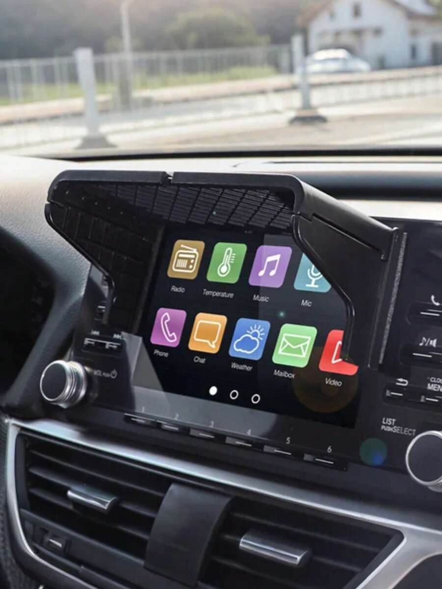 Universal Car GPS Sunshade – 7-12 Inch Dashboard Cover For Navigation, Radio & Rearview Display, Anti-Glare & UV Protection, Durable Adjustable Design, Fits All Cars