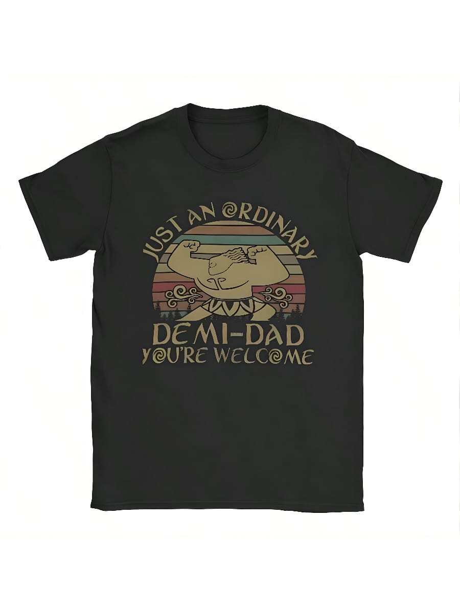Funnyssssssssssss Moanas Maui Stronge T Shirts Men Cottonssssssssssss Vintage T-Shirt Crew Neck Just An Ordinary Demi Dad Tees Short Sleeve Clothing Gifts.... Valentine's Day Outfit - Black - View 1
