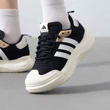 adidas MAXXCOURT SPW 圓頭繫帶低筒 休閒鞋 男女同款 黑白 - 黑與白 - 查看 2