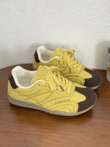 2026 New Spring Yellow German Trainer Shoes, Niche Design, Korean Version, Student, Versatile, Platform, Retro Yellow - Yellow - View 2