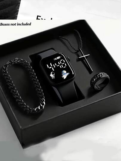 Set de 4 relojes de cuarzo de moda versátil y exquisita para hombres, conjunto de relojes minimalistas