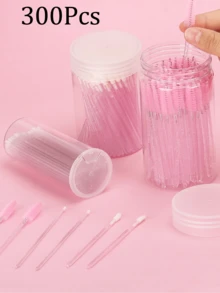 900/600/300/150/30支装睫毛嫁接套装，含刷子、唇刷、超细棉签、睫毛刷和一次性化妆工具 - 粉色 - 查看 10