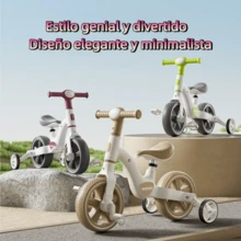 ¡Todo en Uno! Triciclo Infantil 2 en 1 de Bebé a Niño - Bicicleta sin Pedales + Triciclo con Pedales, Ajustable (1-5 Años) - Verde Lima - Ver 3