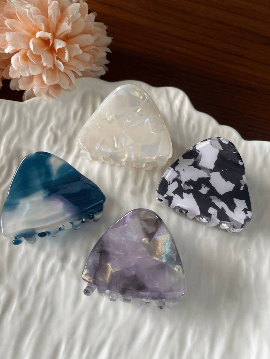 Elegant Acetate Triangle Hair Claw Clips, Chic French Style Hair Claw, Fashionable New Design - Multicolor - View 1