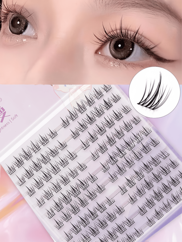 120pcs Sunflower Style Fluffy Soft False Eyelash Clusters, 8-12mm Mixed Length Set, Fluffy Individual Lashes, DIY Eyelash Extension, Natural Lengthening Lashes, C-Curl Curly Lash Clusters, False Eyelashes, Lash Clusters, Individual False Lashes, Lashes, False Eyelashes, Natural Lengthening False Lashes, Women Lash Clusters For Party Makeup, Beginner Makeup Tools, Fan-Shaped Skin-Friendly Lightweight, Halloween & Christmas False Lashes