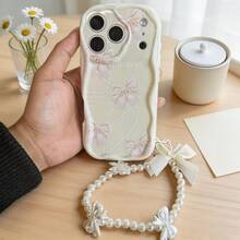 Ốp lưng nơ tương thích với iPhone 17, 17 Pro, 17 Pro Max, 17 Air, 16, 15, 14, 13, 12, 11 / S26, S25, 24, 23, 22 Ultra, A52, A53, A54, A55, A56, 07, A17 / / , Chống bám vân tay, Chống sốc, Chống rơi. 1 chiếc ốp lưng điện thoại họa tiết nơ thời trang + vòng tay nơ độc đáo màu kem. Phiên bản quốc tế, không phải phiên bản nội địa. - trắng - Xem 2