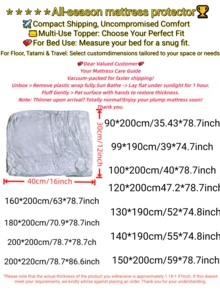 Tấm lót nệm chống thấm nước, dày 18-21 inch, có lớp chần bông đặc biệt, mang đến sự thoải mái như ở khách sạn 5 sao. - Màu trắng kem - Xem 5