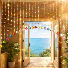 Crystal Beaded Curtain With Colorful Acrylic Balls, Rainbow-Style Hanging Door Decoration And Room Divider (20 Strands) - 彩色 - 查看 1