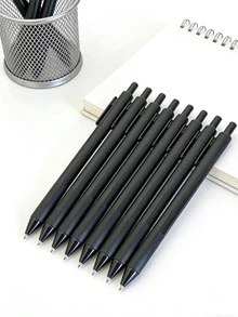 流畅快速中性笔，学生考试办公签名笔，0.5毫米黑色钢笔，按压式圆珠笔，书写流畅，学生文具办公签名笔 - A-黑色 - 查看 9