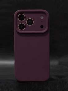 1pc Dopamine Liquid Silicone Phone Case Suitable For IPhone 17/17Pro/17ProMax/16ProMax/16/16Pro/16Plus/15/15ProMax/15Pro/11/12/13/14ProMax/11Pro/11ProMax/12Pro/12ProMax/13Pro/13ProMax/14Pro/14ProMax, Creative & Elegant Design - Burgundy - View 2