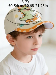 1pc Kids Cartoon Dinosaur Baseball Cap, Unisex Cute Versatile Sun Protection Hat For Outdoor, Suitable For 3-7 Years Old - Hat-wearing Dinosaur Duck Tongue - View 3