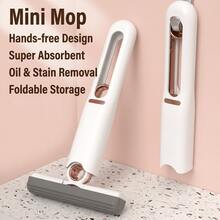 迷你拖把多功能桌面家用手持折叠浴室清洁吸水拖把 - 單棉頭 - 查看 1