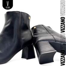 Vizzano Napa Geneva Country Boot With Low Block Heel - Side Zipper - Black - View 8