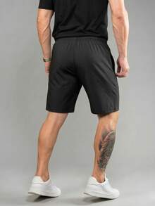 Type One Men's Bermuda Shorts Zipper Pocket Tactel Elastane Sports Shorts Gym Training Shorts Running Summer Loose Pocket Drawstring Beach For Going Out Night Casual Weekend Sports Cycling Holiday Birthday Christmas Valentine's Day Father's Day New Year - 黑色 - 查看 5