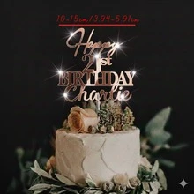 Phụ kiện trang trí bánh sinh nhật cá nhân hóa có tên, phụ kiện trang trí bánh sinh nhật, phụ kiện trang trí bánh màu vàng, chúc mừng sinh nhật lần thứ 30, 40, 50, chất liệu acrylic tráng gương. - Thẻ bánh sinh nhật đầu tiên (chữ F) - Xem 13