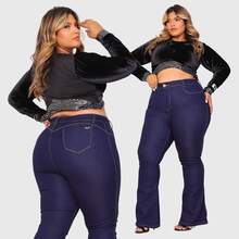 Women's Plus Size High-Waisted Shaping Jeans - Curve Premier Jeans - Làm mềm - Xem 8