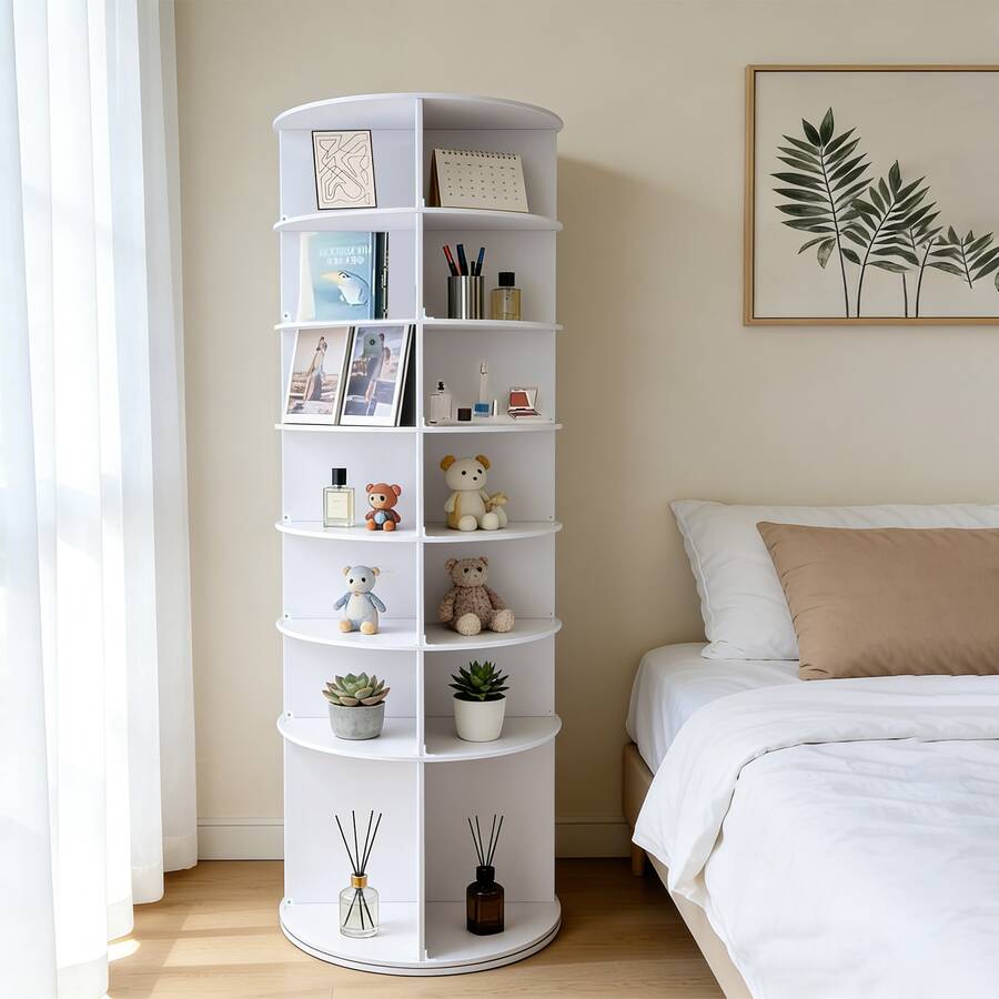 BorealBear 1 Pc Of Heavy-Duty Display Shoe Rack, 7-Tier Rotating Storage Shoe Rack, Multi-Functional Storage Rack, Large-Capacity Shoe Cabinet, With Sturdy Reinforcement Of Buckles, Easy To Assemble, Suitable For Organizing And Storing Shoes And Handbags - 查看 1