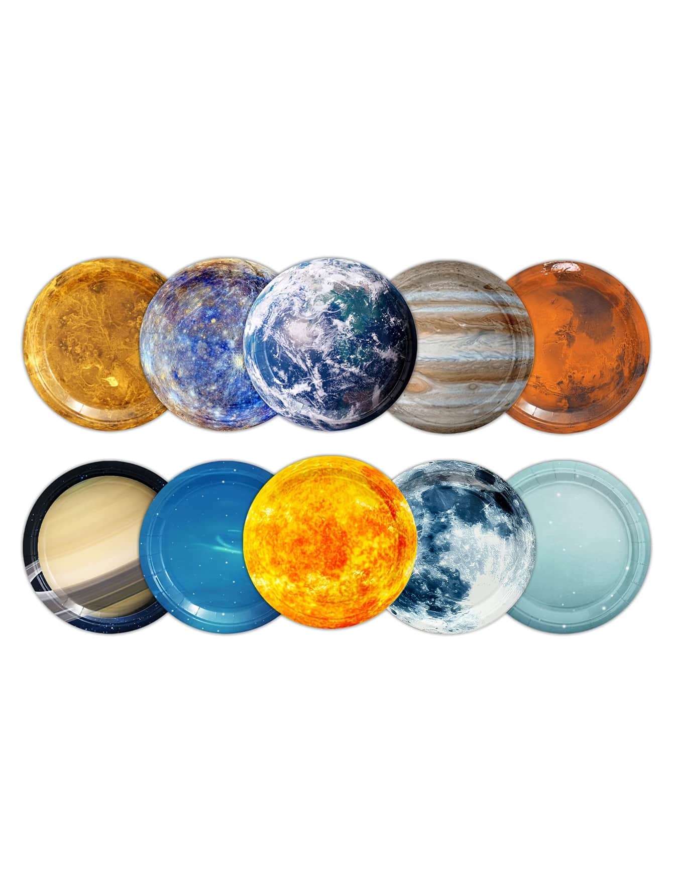 10pcs/100pcs Piring Sekali Pakai Tema Luar Angkasa 7 Inci untuk Dekorasi Pesta Bertema Luar Angkasa, Planet Galaksi, Tata Surya, Planet, Pesta Ulang Tahun, dan Acara Baby Shower - Beraneka warna - View 1