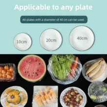 500pcs Food Preservation Lids, Suitable For Any Plate With A Diameter Of 40 Centimeters, Can Be Used For Fruits And Other Items. They Have Waterproof And Sealing Functions, Are Not Prone To Dripping Or Leaking, Are Sturdy And Durable, And Have High Visibility. - Transparent - View 2
