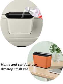 Caja de almacenamiento para puerta de coche multifuncional - Papelera de coche de cuero PU con diseño de clip, gran capacidad para almacenar basura y paraguas - A - Ver 5
