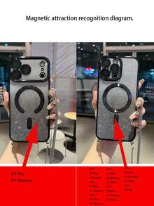 1 ốp lưng điện thoại TPU mạ điện từ tính lấp lấp lánh, tương thích với iPhone 17/17 Pro/17 Pro Max/17 Air/8P/X/XS/XR/XS Max/11/11 Pro/11 Pro Max/12/12 Pro/12 Pro Max/13/13 Pro/13 Pro Max/14/14 Pro/16 Plus/14 Pro Max/15/15 Pro/15 Plus/15 Pro Max/17/17 Pro, kèm miếng dán bảo vệ ống kính. - màu đen - Xem 5