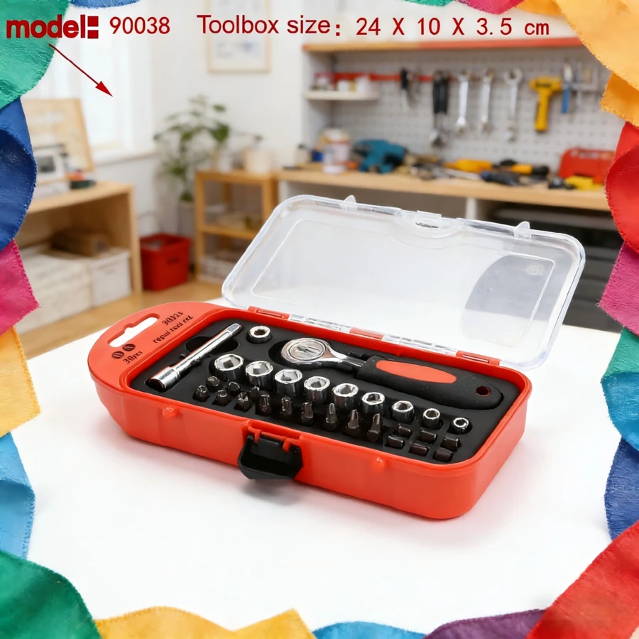 38 In 1 Magnetic Ratcheting Screwdriver Set With Rotatable Handles Sockets&Bits For Electronic Devices Furniture - 38pcs - View 1