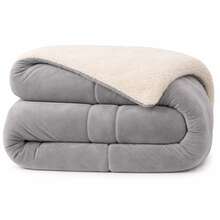 Sherpa Comforter, Blanket, And Comforter, Queen Size, Thick, Various Colors - Gris - Ver 2