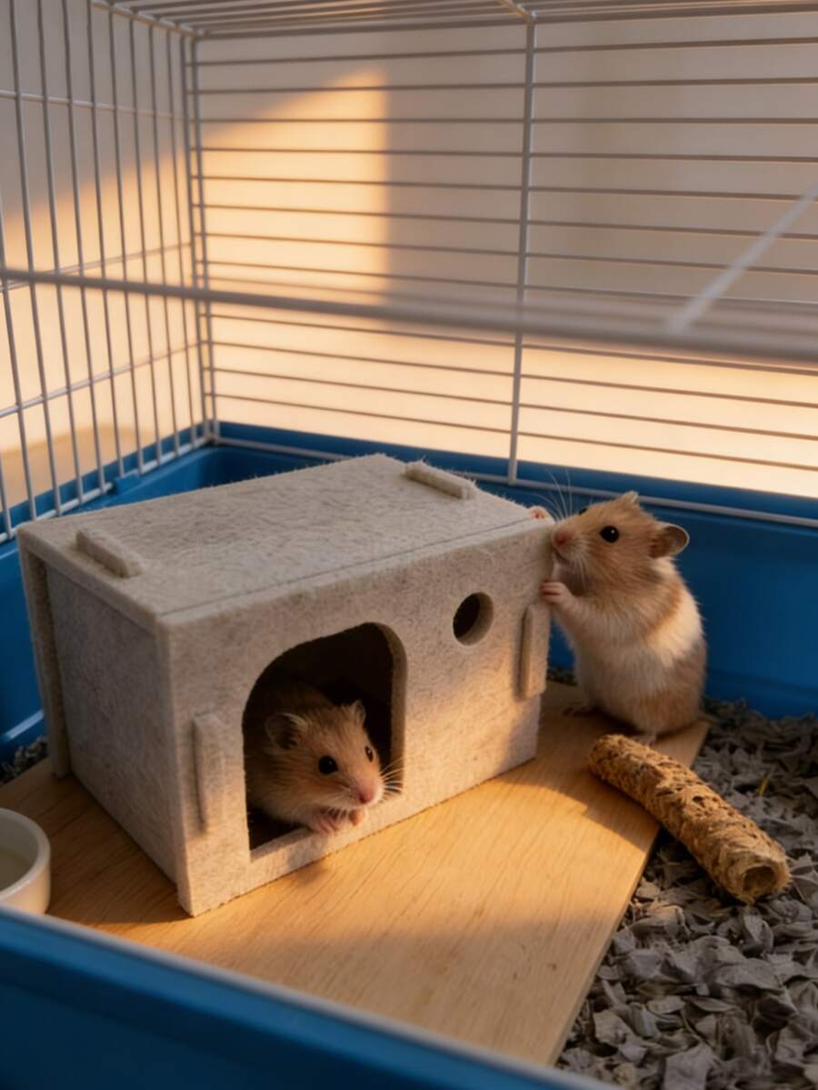 Constant-Temperature Comfortable Hamster Shelter. Soft And Skin-Friendly, Warm In Winter And Cool In Summer. The Secret Base That Gives Hamsters A Sense Of Security. - 16*11*10 - View 1