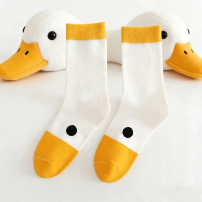 5 pares de calcetines casuales hasta el tobillo con diseño de animal en forma de pato
