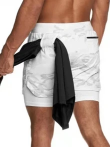 Kit Of 3 Bermuda Shorts 2 In 1 Dry Fit And Thermal Compression - 黑/白/卡其 - 查看 9