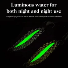 1 chiếc mồi câu cá hình thìa phát sáng bằng kim loại, trọng lượng 5-20g, dùng cho câu đêm, có kim sa và lông vũ, kèm lưỡi câu ba ngạnh. - Nhiều màu - Xem 4