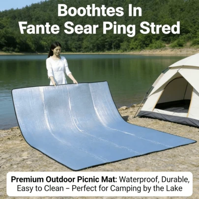Esterilla de camping con aislamiento de espuma impermeable, disponible en múltiples tamaños, fabricada con lámina de aluminio y material EPE con función de aislamiento, portátil y plegable, adecuada para esterilla impermeable de picnic, carpa, playa y parque al aire libre