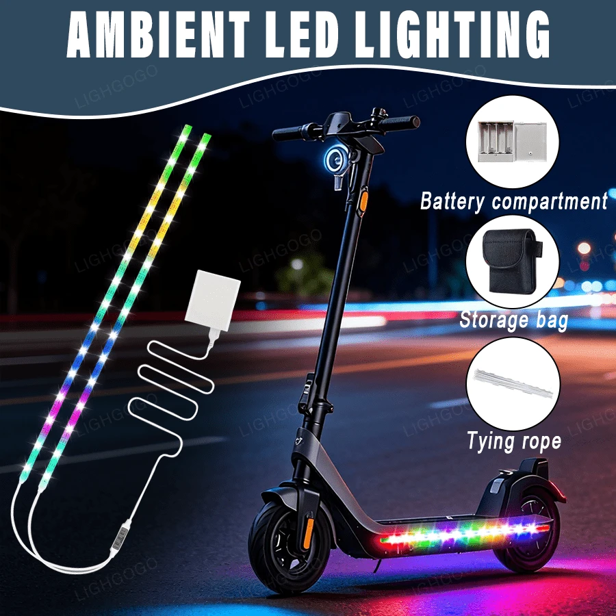 Bicycle LED Ambient Light Strip (1 To 2), White Battery Box, 5V USB Power Supply (Batteries Not Included), High-Quality Light Strip With 15 LED Beads, RGB Dynamic + Static Lighting Modes, Suitable For Night Riding, Daily Riding, And Outdoor Riding. Multiple Lighting Modes Enhance The Riding Atmosphere, A Cool Riding Companion, And A Party/Festival Decorative Light.