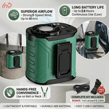 2026 New 3-In-1 Portable Waist Fan, Portable Desktop Fan, Strong Airflow, Long-Lasting Battery Life, Five-Speed Wind Adjustment, 5000mAh Large Capacity Battery, Digital Display Screen, Suitable For Outdoor Work, Camping, Fishing, And Spring Outings - Waist Fan - View 2
